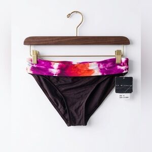 NWT• La Blanca Ruched Tie Dye Foldover Bikini Bottoms Swimwear Size 16